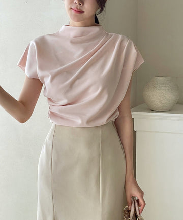 Blooming Half Drape Span T-Blouse